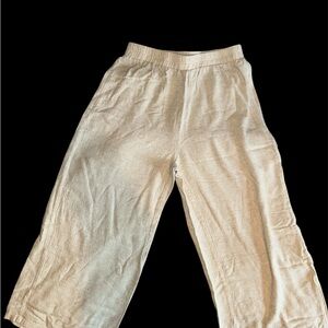 SHEIN Beige Elastic Waist Linen Pants Sz M